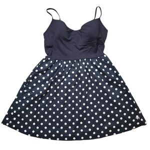 Victoria’s Secret PINK Black Polka Dot Dress Built-In Bra Large